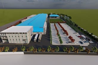 draw 3dplan for industrial, factory design, warehouse, machinery layout, lumion