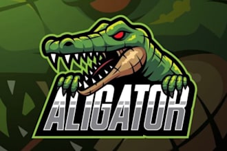 design a premium mascot alligator crocodile logo
