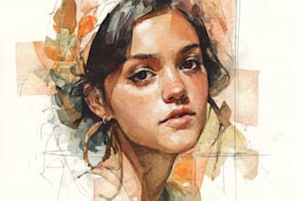 watercolor portrait painting, photo to watercolor portrait