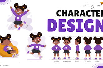 create cartoon character reference sheet