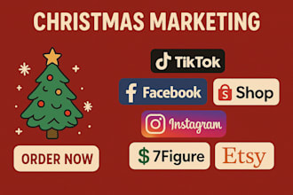 setup christmas tiktok facebook instagram shop 7figure shopify etsy marketing