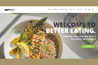 build meal prep shopify store food website catering website food store meal prep