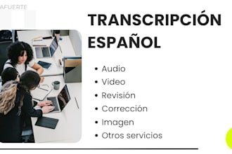 transcripción de textos, audio o videos