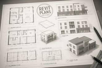 design complete mixed use revit plans  with mep for any US city