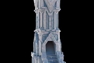 design 3d trpg tower,custom dice tower,castle, tabletop fortress,fantasy terrain