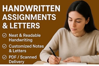 hand writing assignment work for your job