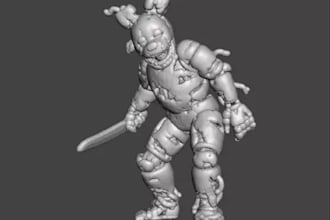 design fnaf spring trap miniature model,horror fantasy character,rpg dnd 3dprint