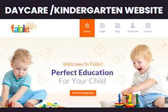 design dynamic kindergarten, preschool, daycare, childcare, school website