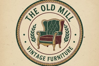 design a unique vintage furniture logo with classic charm