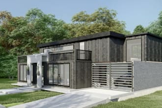 rebuild 3d modular building,prefab metal structure,cantilever,cgi outdoor render
