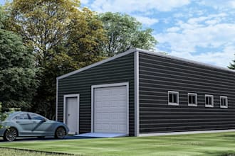 rebuild 3d modular house metal steel garage building prefab structure cantilever