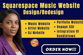 design a squarespace music website for artists dj and bands with tour dates