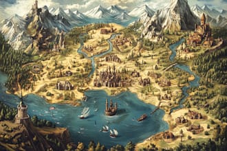 draw fantasy map dnd world map game map design