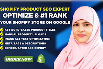 upload products and seo optimization for your shopify store