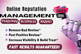 do build positive online reputation management for brand, and ORM reverse seo
