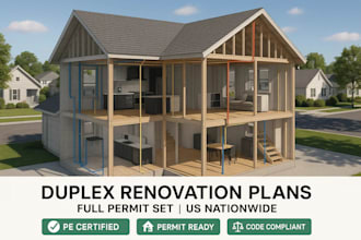 prepare renovation plans with full mep and structural layout