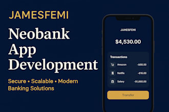build a custom fintech neobank app, finance and digital wallet banking app