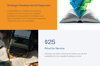 developmental edit your books first 3 chapters
