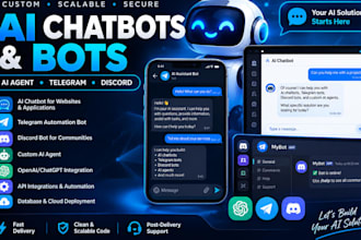 develop an ai chatbot, telegram bot, discord bot or ai agent