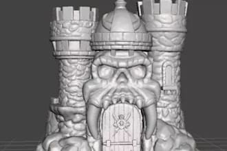 make 3d castle terrain building,3d game toys fantasy art,stl,obj for 3d printing