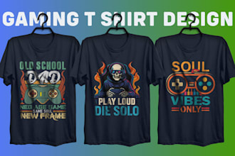 create unique retro gaming t shirt design