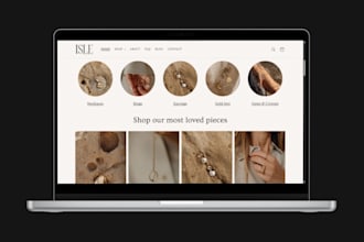 create a shopify jewelry website or fashion shopify store