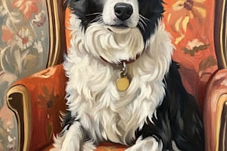 draw disney pets portrait illustration in disney style