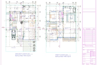 draft architectural plans, structural drawings in autocad