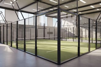 create 3d padel court, golf, tennis and sport center