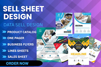 design sell sheets, price sheets, and line sheets