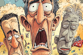do a political cartoon art