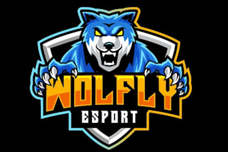 design an wolf guitar mascot logo with creative concepts