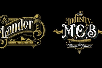 design unique luxurious barbershop beauty salon logo