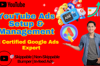 setup and manage youtube video ads skippable, non skippable,bumper,in feed