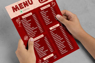 design a stylish and print ready restaurant menu