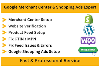 setup google merchant center, product feed and shopping ads