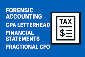 do forensic accounting,cpa letterhead,financial statement,fractional cfo service