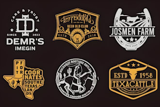 do vintage western, cattle brand, cowboy logo for your farm, ranch, or business