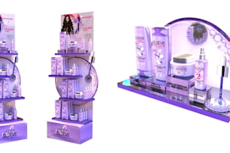 design and render eye catching pop display stands for your brand