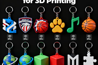 design custom 3d keychain, logo keychain, name tag stl for 3d printing
