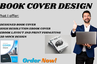 design premium book cover, ebook cover, layout,  or print book