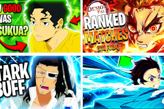 design creative youtube anime thumbnails for you to enjoy