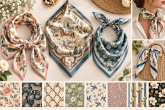 design unique scarf and bandana patterns for fabric printing