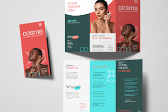 design a clean and modern swiss style trifold brochures
