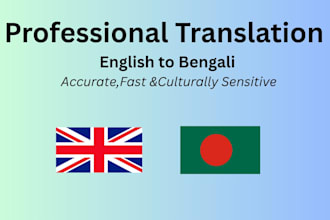 professionally translate english to bengali and bengali to english