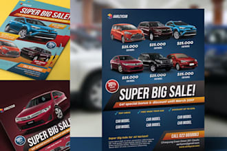 design stunning car ads, posters, flyers, banners, and website visuals for you