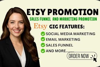 boost etsy store sales, product marketing and facebook ad campaign, etsy store