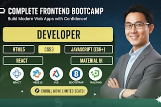 be your frontend developer HTML5 css3 js material and chakra ui