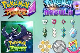 draw you pokemon art logo draft league team, banner, fakemon