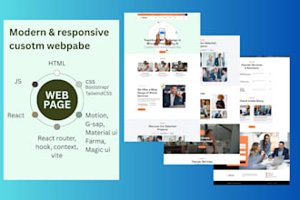 create custom landing page using react and tailwindcss